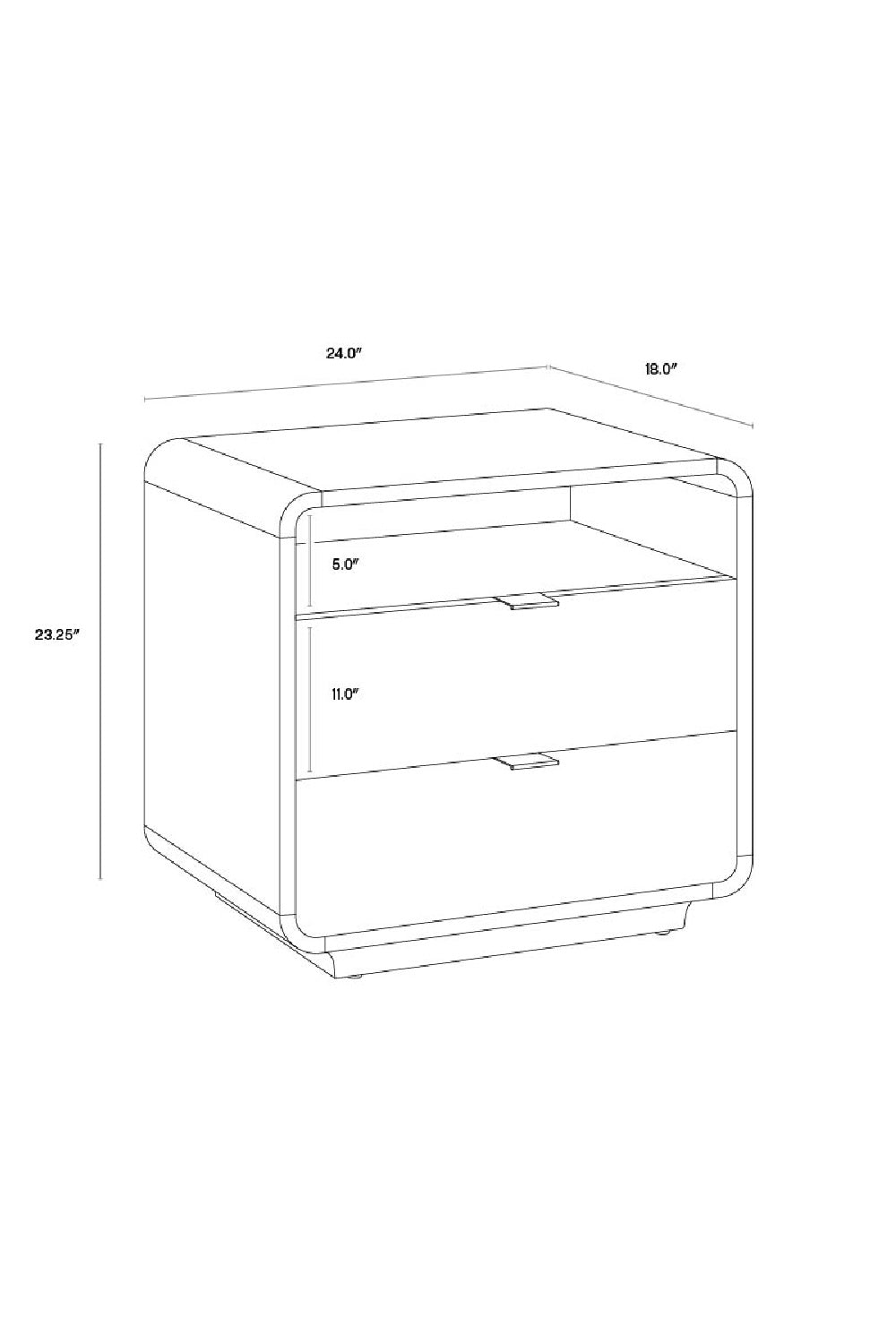   Modern European furniture - Cream Acacia 2-Drawer Nightstand - www.oroa.com | Oroa.com