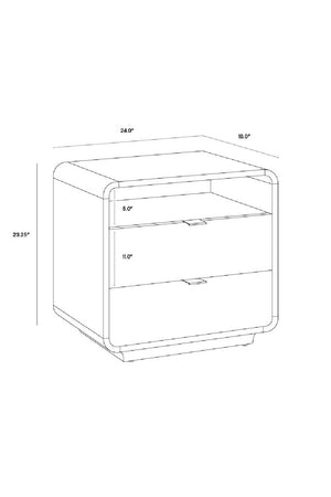   Modern European furniture - Cream Acacia 2-Drawer Nightstand - www.oroa.com | Oroa.com