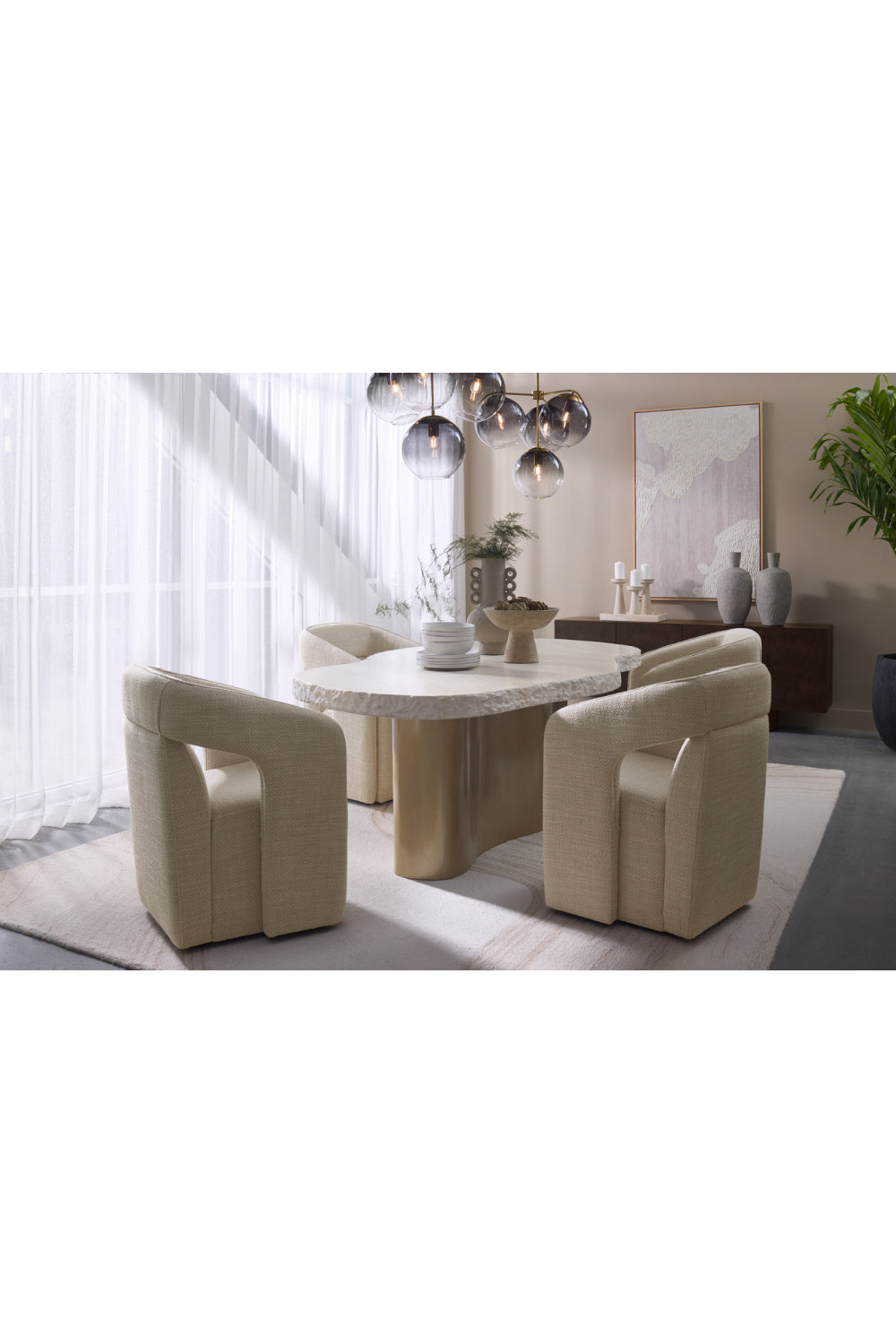   Modern European furniture - 4 Gray Glass Shades Chandelier - www.oroa.com | Oroa.com