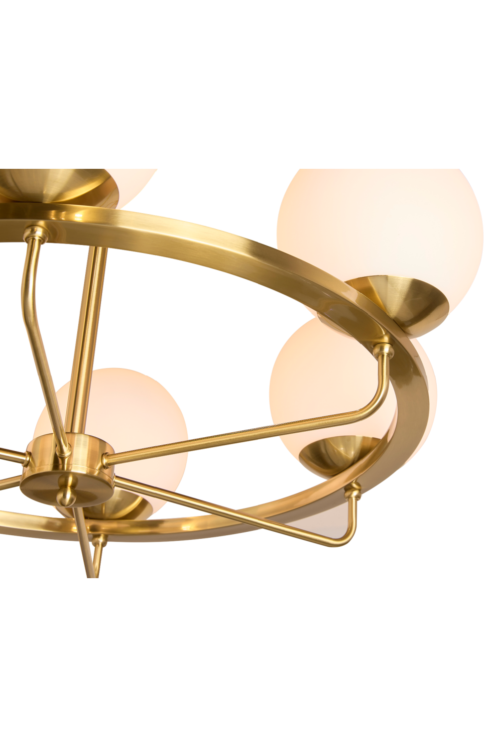   Modern European furniture - Gold Framed White Glass Chandelier - www.oroa.com | Oroa.com