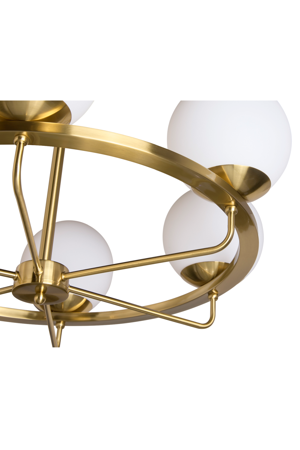   Modern European furniture - Gold Framed White Glass Chandelier - www.oroa.com | Oroa.com