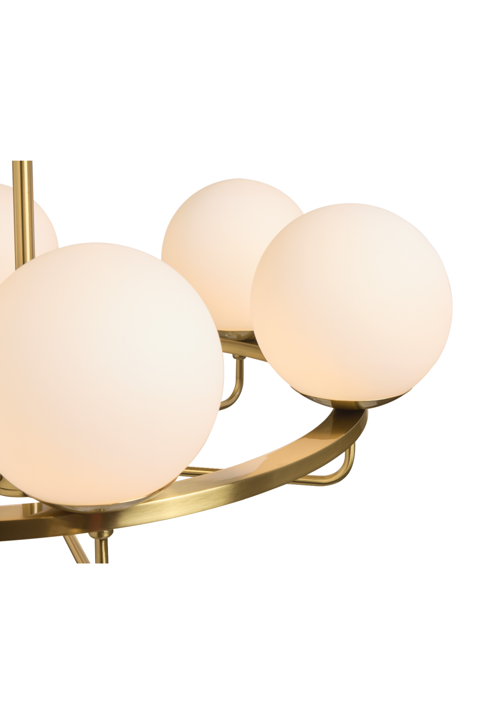   Modern European furniture - Gold Framed White Glass Chandelier - www.oroa.com | Oroa.com