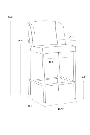   Modern European furniture - Light Gray Counter Stool - www.oroa.com | Oroa.com