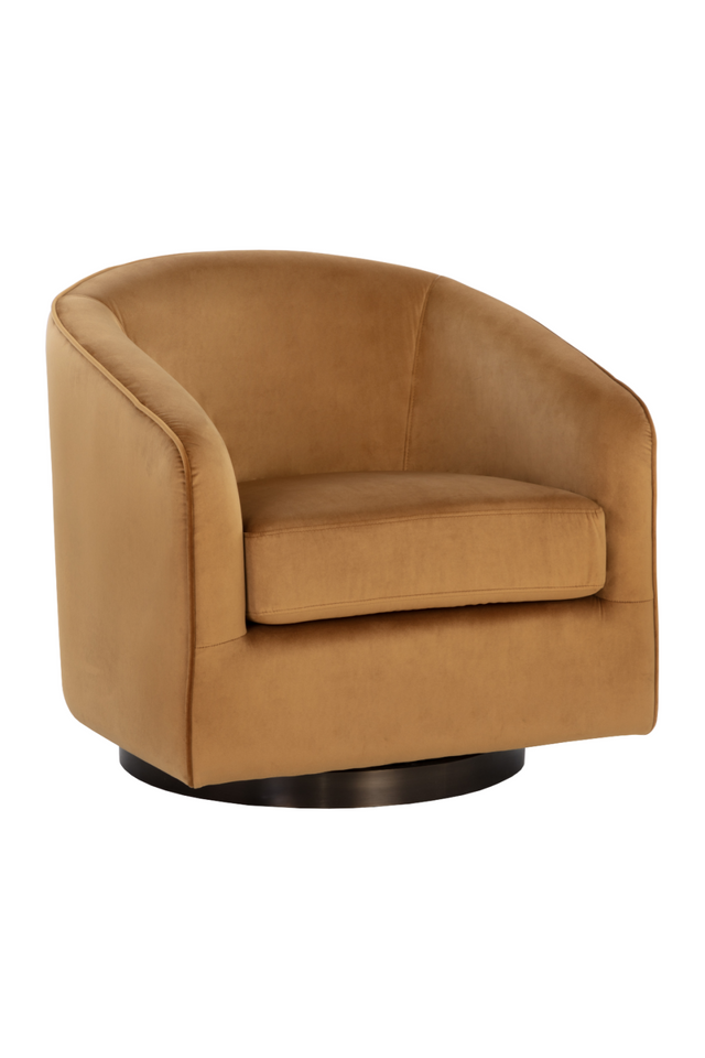 Modern European furniture - Gold Swivel Lounge Chair - www.oroa.com