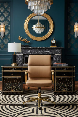   Modern European furniture - Gold Frame Upholstered Office Chair - www.oroa.com | Oroa.com