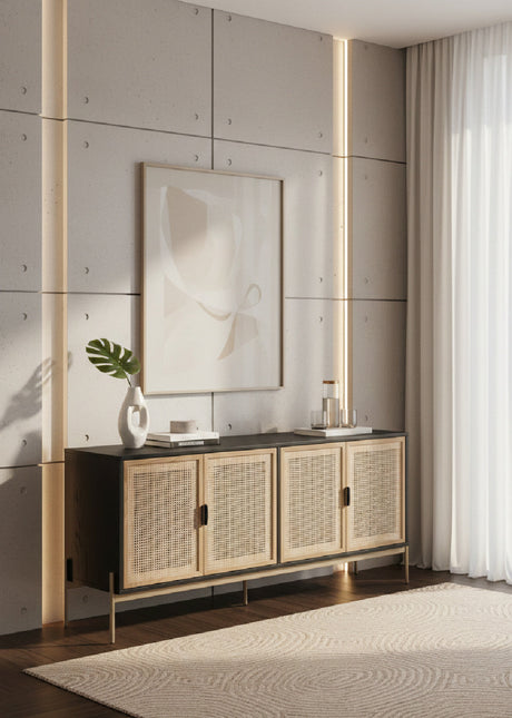   Modern European furniture - Natural Rattan 4-Door Sideboard  - www.oroa.com | Oroa.com