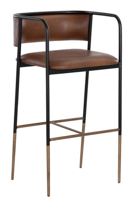   Modern European furniture - Brown Leather Look Bar Stool - www.oroa.com | Oroa.com