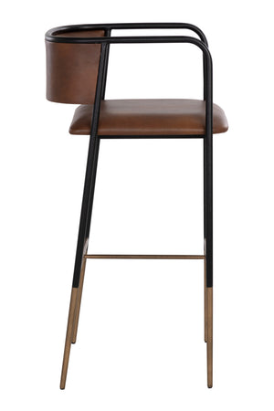   Modern European furniture - Brown Leather Look Bar Stool - www.oroa.com | Oroa.com