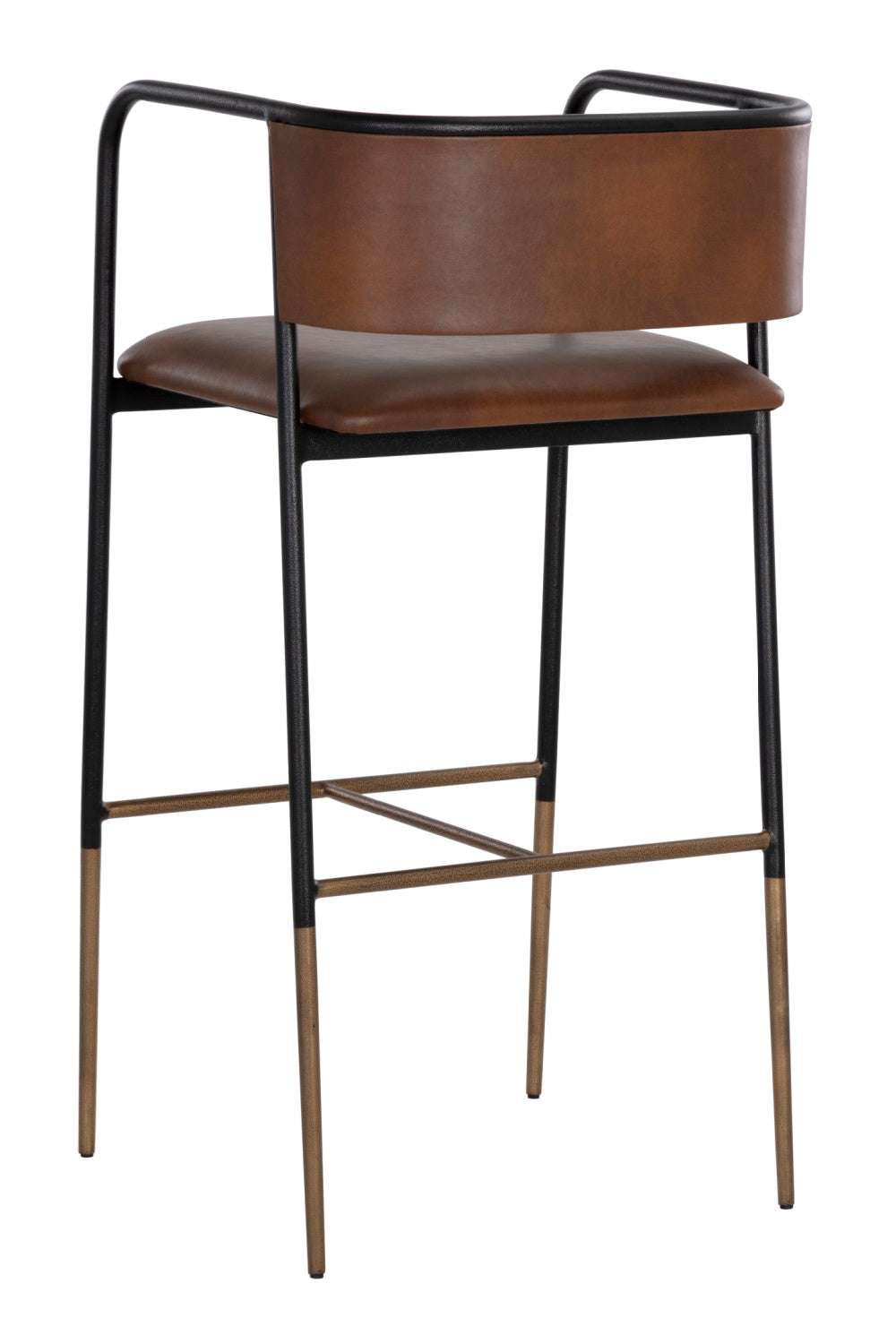   Modern European furniture - Brown Leather Look Bar Stool - www.oroa.com | Oroa.com