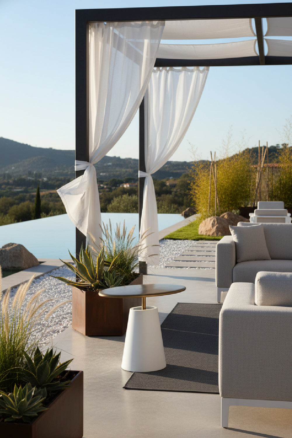  Modern European furniture - Oval Brass Indoor/Outdoor Side Table - www.oroa.com | Oroa.com