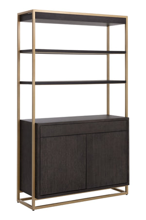   Brown Solid Oak Bookcase Modern European furniture - - www.oroa.com | Oroa.com