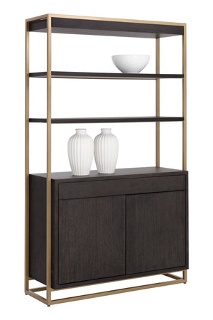   Brown Solid Oak Bookcase Modern European furniture - - www.oroa.com | Oroa.com