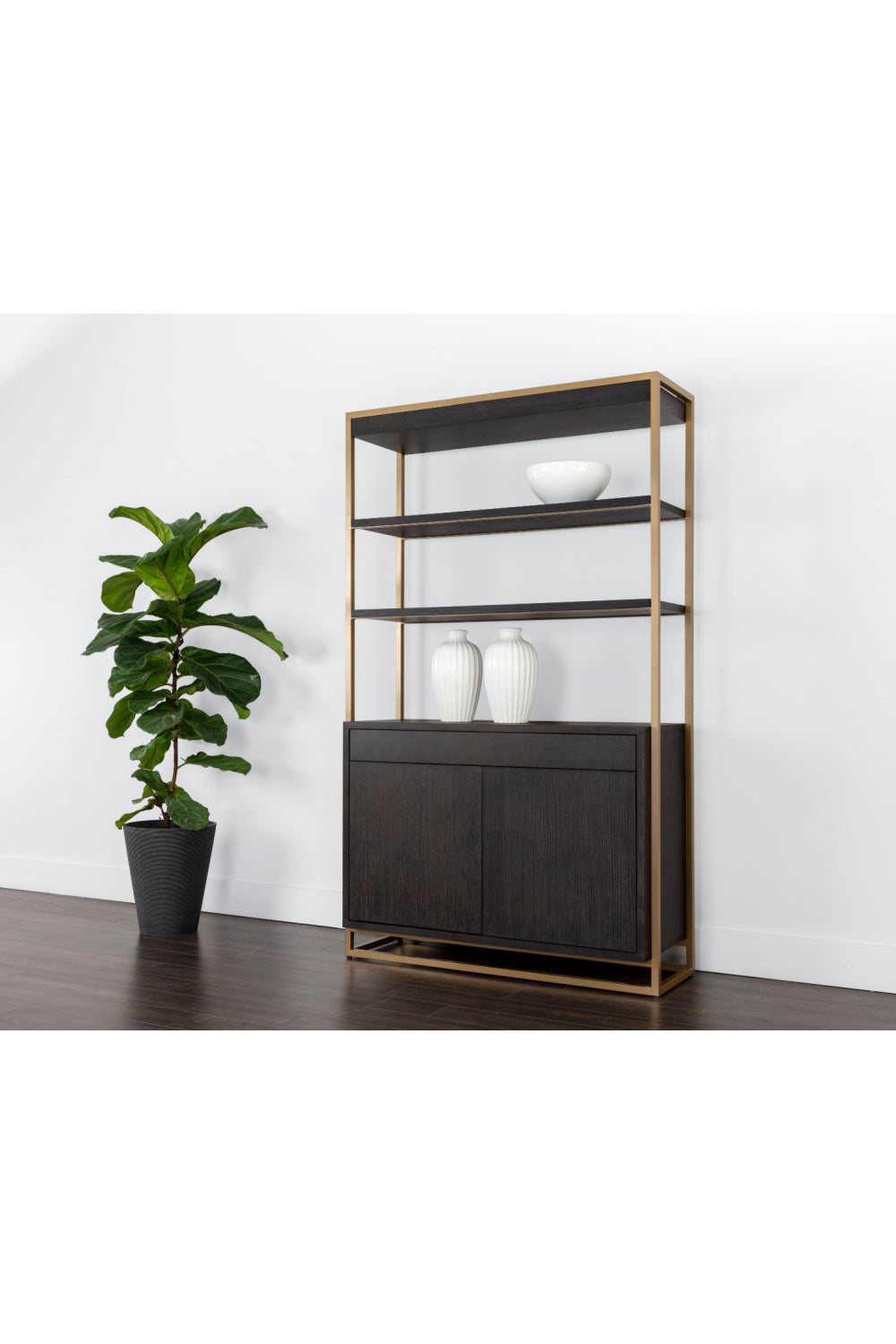   Brown Solid Oak Bookcase Modern European furniture - - www.oroa.com | Oroa.com