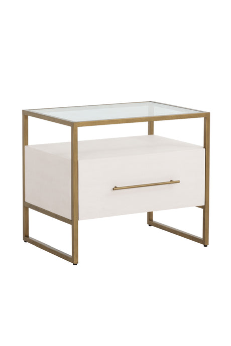   Modern European furniture - Cream Shagreen 1-Drawer Nightstand - www.oroa.com | Oroa.com