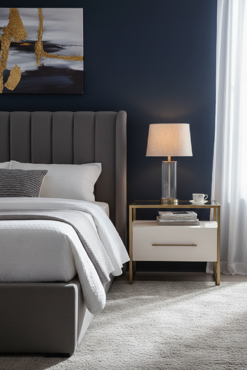   Modern European furniture - Cream Shagreen 1-Drawer Nightstand - www.oroa.com | Oroa.com