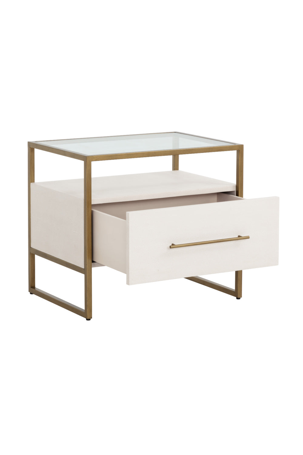   Modern European furniture - Cream Shagreen 1-Drawer Nightstand - www.oroa.com | Oroa.com