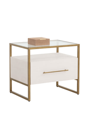   Modern European furniture - Cream Shagreen 1-Drawer Nightstand - www.oroa.com | Oroa.com