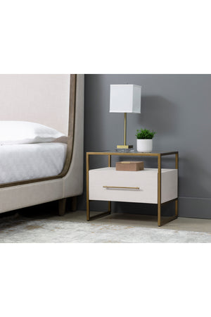   Modern European furniture - Cream Shagreen 1-Drawer Nightstand - www.oroa.com | Oroa.com