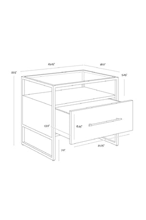   Modern European furniture - Cream Shagreen 1-Drawer Nightstand - www.oroa.com | Oroa.com