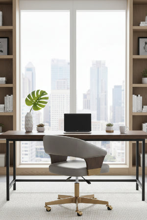   Modern European furniture - Gray Leather Look Office Chair - www.oroa.com | Oroa.com