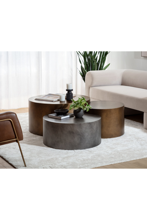   Modern European furniture - Antique Brass Nesting Coffee Tables - www.oroa.com | Oroa.com