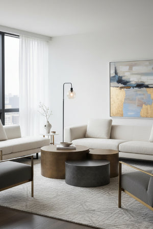   Modern European furniture - Antique Brass Nesting Coffee Tables - www.oroa.com | Oroa.com