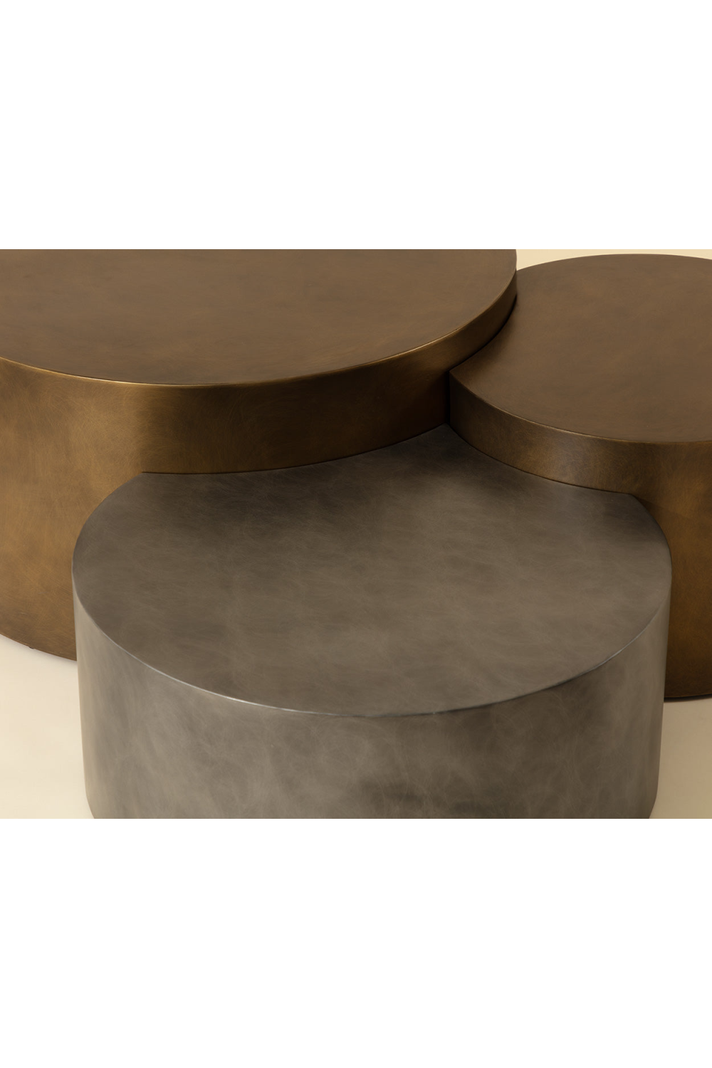   Modern European furniture - Antique Brass Nesting Coffee Tables - www.oroa.com | Oroa.com