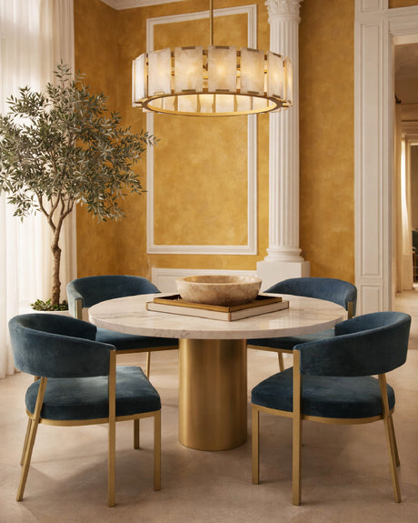   Modern European furniture - Blue Channeled Back Dining Armchair - www.oroa.com | Oroa.com