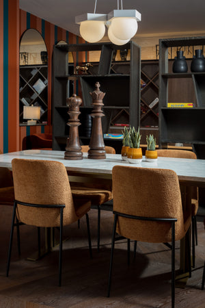   Modern European furniture - Brown Fabric Dining Chairs (2) - www.oroa.com | Oroa.com