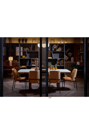   Modern European furniture - Brown Fabric Dining Chairs (2) - www.oroa.com | Oroa.com