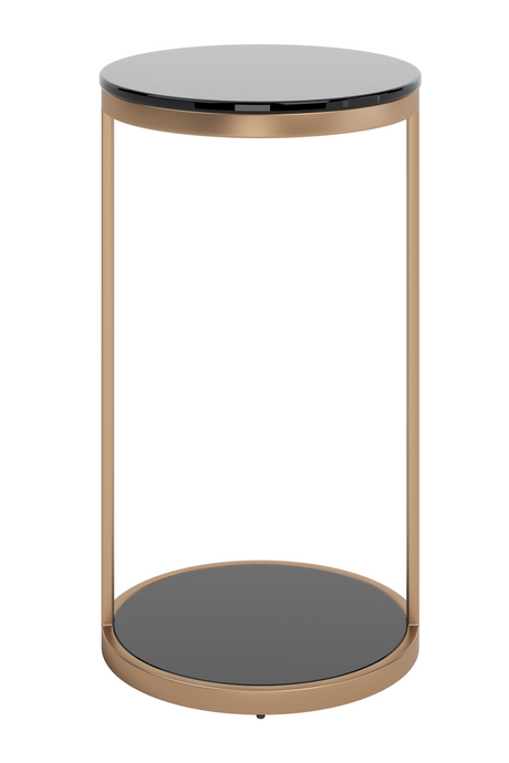   Modern European furniture  Round Black Glass End Table - www.oroa.com | Oroa.com