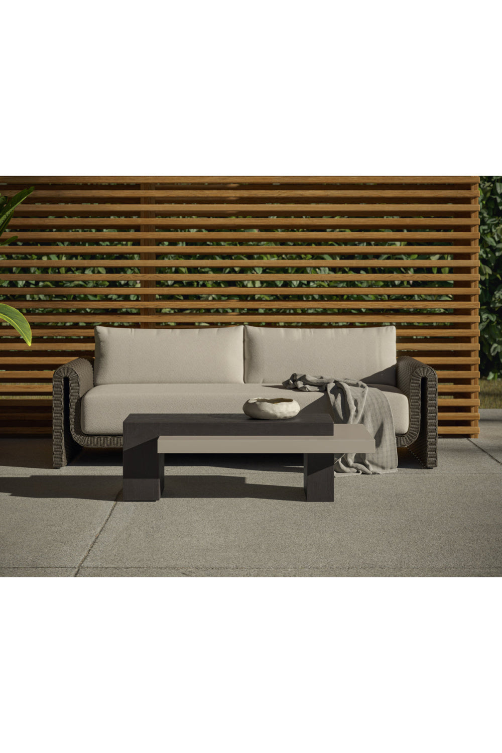   Modern European furniture - Rectangular Timber-Effect Indoor/Outdoor Coffee Table - www.oroa.com | Oroa.com