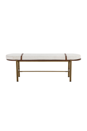   Modern European furniture - Oval White Fabric Bench - www.oroa.com | Oroa.com