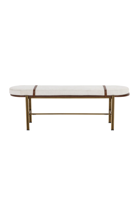   Modern European furniture - Oval White Fabric Bench - www.oroa.com | Oroa.com