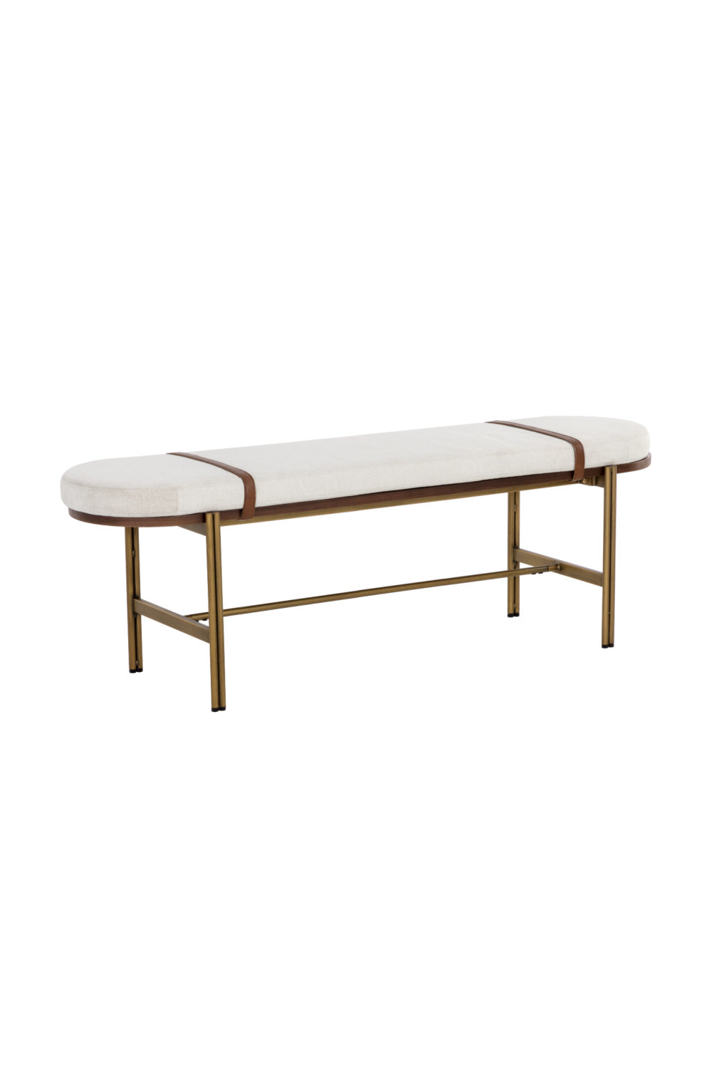   Modern European furniture - Oval White Fabric Bench - www.oroa.com | Oroa.com