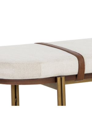   Modern European furniture - Oval White Fabric Bench - www.oroa.com | Oroa.com