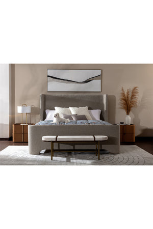   Modern European furniture - Oval White Fabric Bench - www.oroa.com | Oroa.com