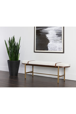   Modern European furniture - Oval White Fabric Bench - www.oroa.com | Oroa.com