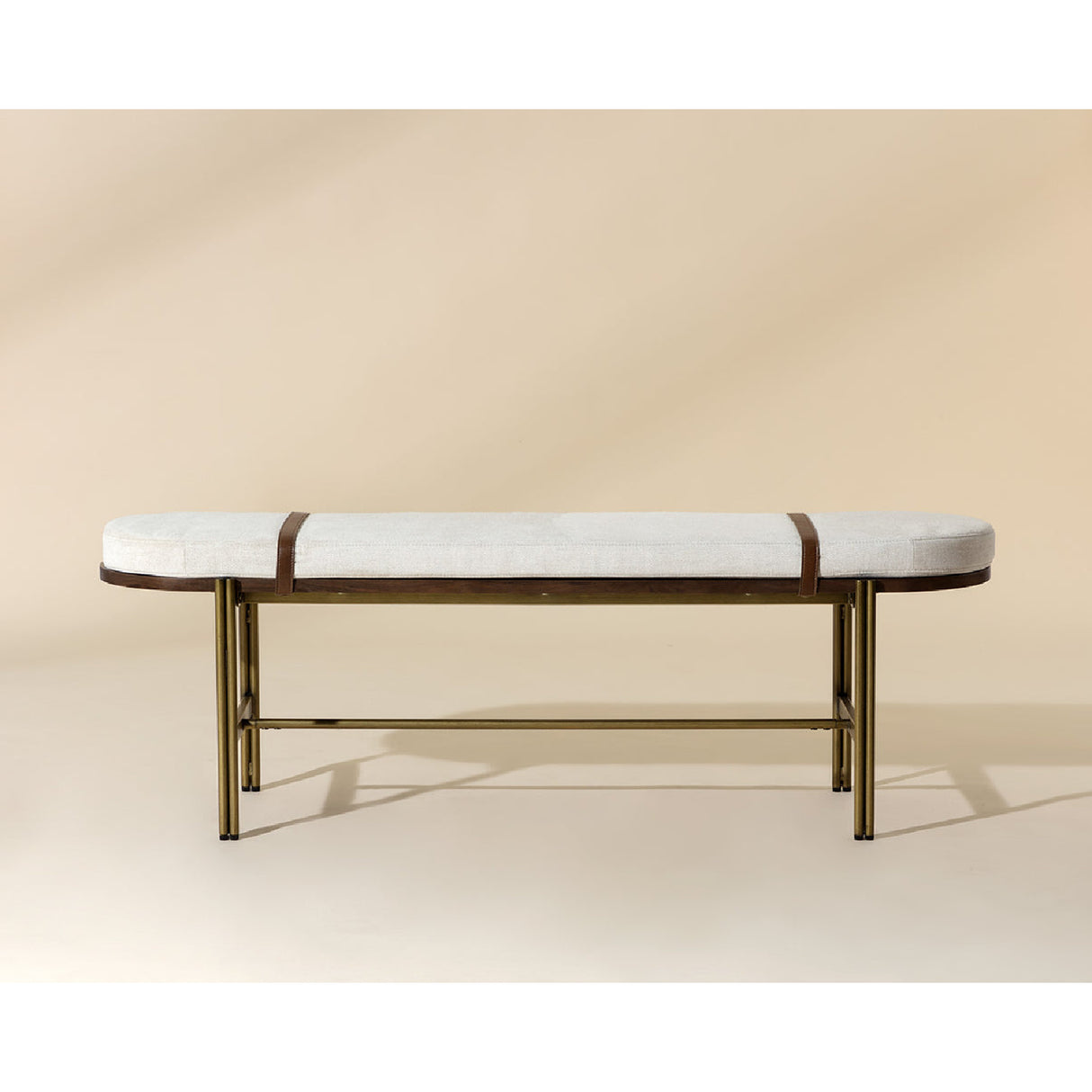   Modern European furniture - Oval White Fabric Bench - www.oroa.com | Oroa.com