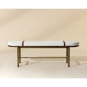   Modern European furniture - Oval White Fabric Bench - www.oroa.com | Oroa.com