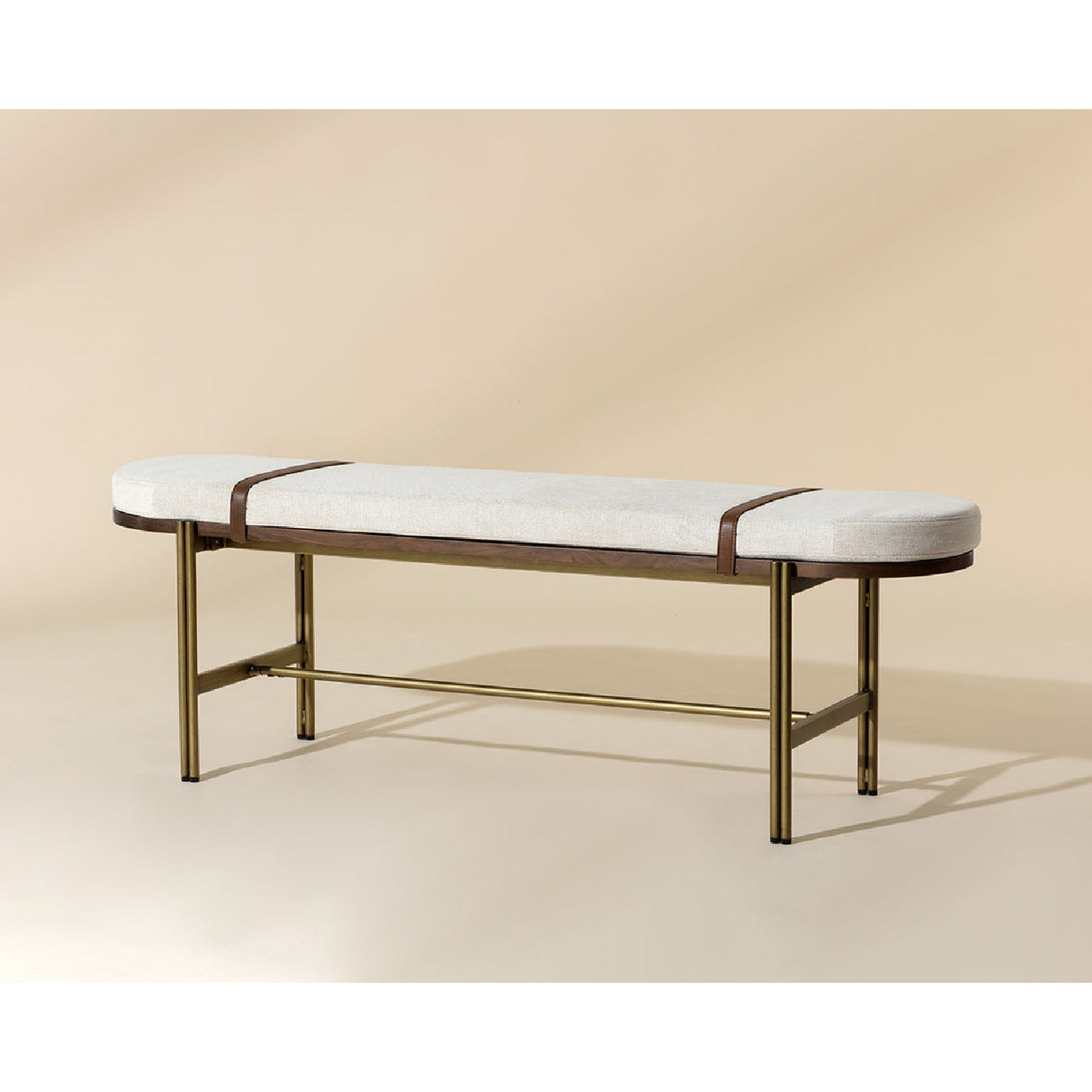   Modern European furniture - Oval White Fabric Bench - www.oroa.com | Oroa.com