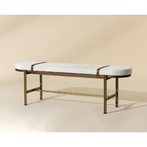   Modern European furniture - Oval White Fabric Bench - www.oroa.com | Oroa.com