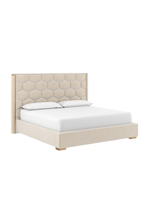   Modern European furniture - Taupe Hexagonal-Tufted King Bed - www.oroa.com | Oroa.com