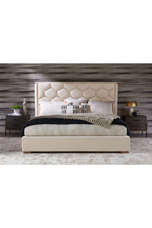   Modern European furniture - Taupe Hexagonal-Tufted King Bed - www.oroa.com | Oroa.com
