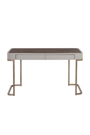   Modern European furniture - Cream Leather Look 2-Drawer Desk - www.oroa.com | Oroa.com
