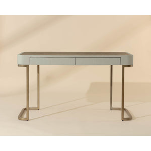   Modern European furniture - Cream Leather Look 2-Drawer Desk - www.oroa.com | Oroa.com