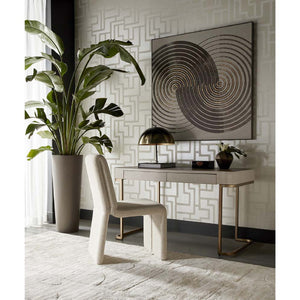   Modern European furniture - Cream Leather Look 2-Drawer Desk - www.oroa.com | Oroa.com