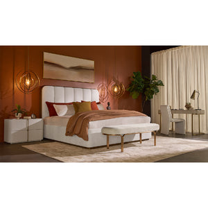   Modern European furniture - Cream Leather Look 2-Drawer Desk - www.oroa.com | Oroa.com