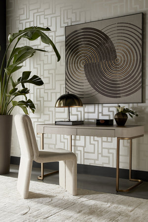   Modern European furniture - Cream Leather Look 2-Drawer Desk - www.oroa.com | Oroa.com
