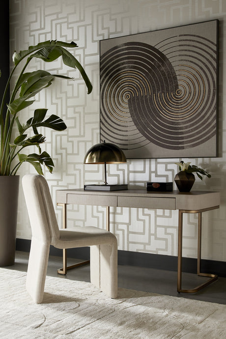   Modern European furniture - Cream Leather Look 2-Drawer Desk - www.oroa.com | Oroa.com